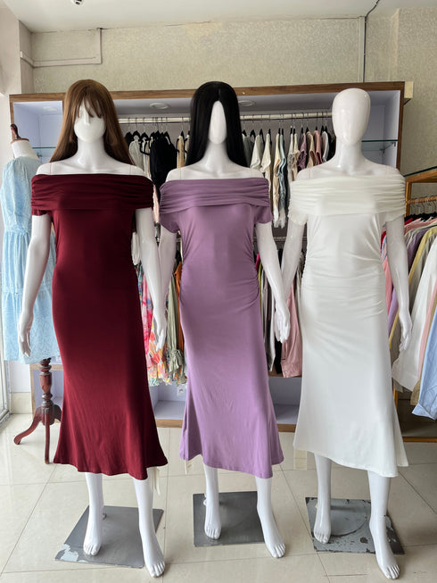 Women Off Shoulder Body Fitted Dress